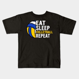 Eat Sleep Volleyball Repeat Funny Volleyball Players Boys Kids T-Shirt